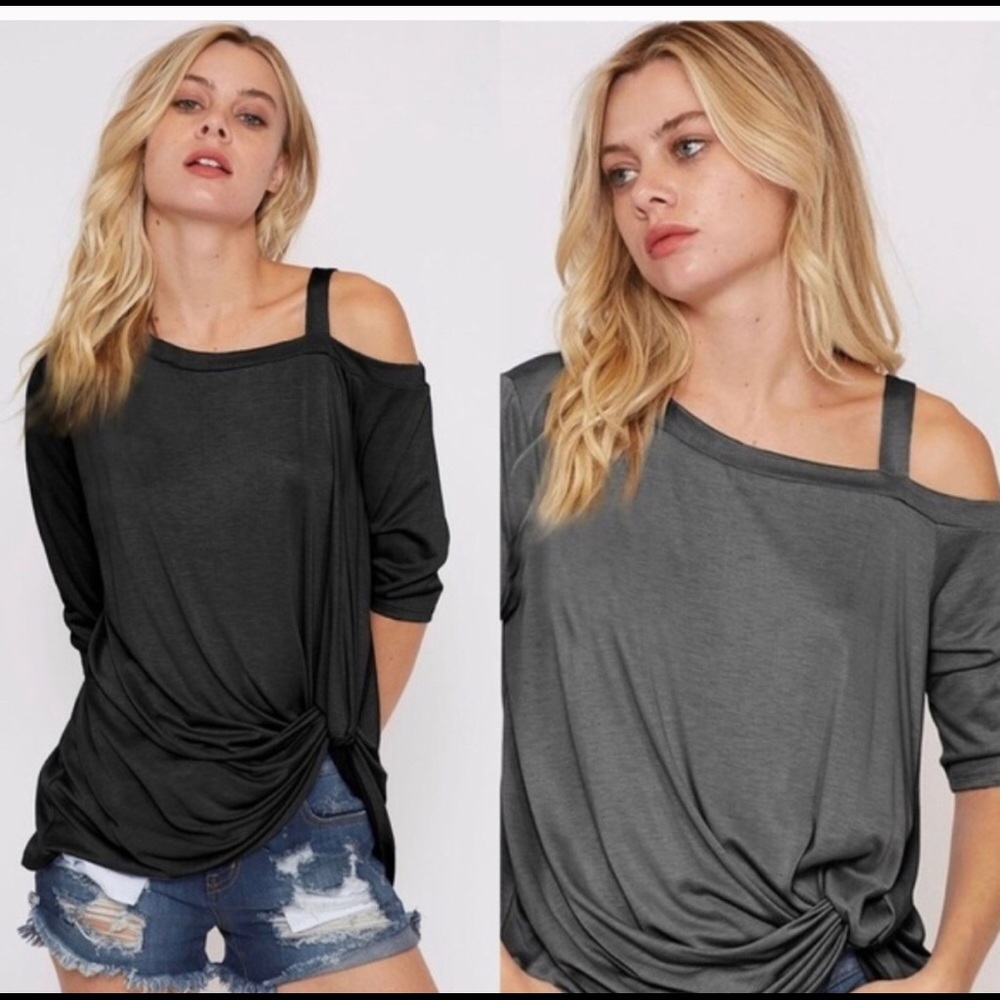 Twisted one shoulder top